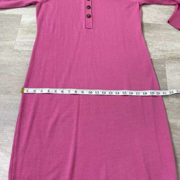 J.Crew Collared merino wool sweater-dress in Pink #BB375 size medium long sleeve - Picture 9 of 11